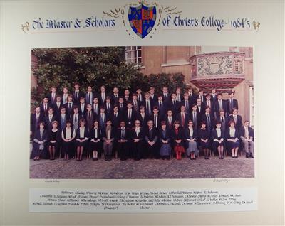 cc01016 Christ's College Master and Scholars 1984.jpg; cc01016; The Master and Scholars of Christ's College 1984/85;
